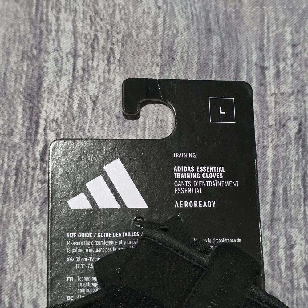Adidas Essential‎ Training Gloves Black AEROREADY Size L ADGB 15003BK